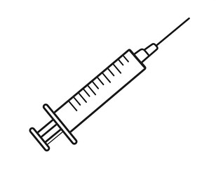 Simple black outline syringe graphic