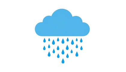 Simple blue cloud with rain drops