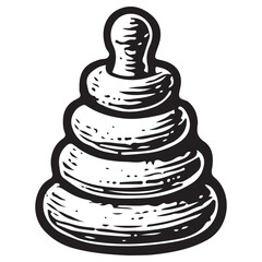 Baby Stacking Rings Line Art Vector Icon