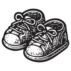 Baby Shoes Line Art Vector Icon