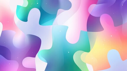 Colorful Abstract Puzzle Pieces Creating a Vibrant and Dynamic Background Design in Soft Hues