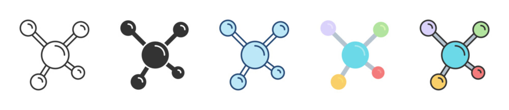 Molecule Icon Set Multiple Style Collection