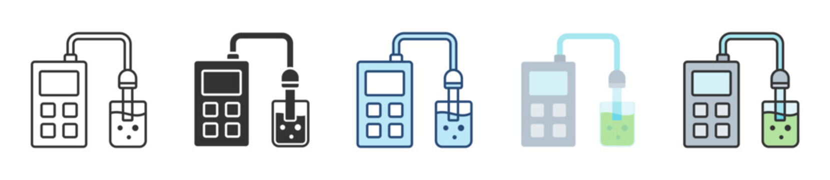 Ph Meter Icon Set Multiple Style Collection