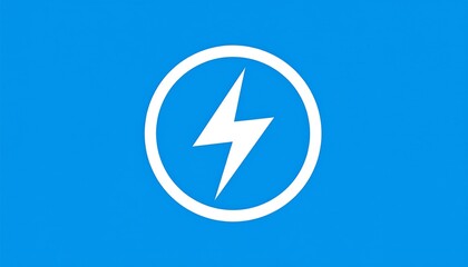 Simple lightning bolt icon on a solid blue background