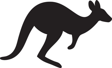 Black kangaroo silhouette icon style isolated on white background