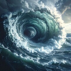 Epic swirling ocean wave