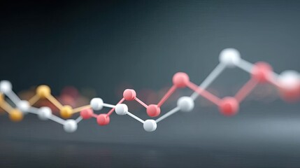 Abstract Financial Graph with Red White and Gold Nodes on Dark Gray Gradient Background for Data Visualization and Market Analysis