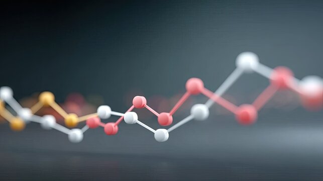 Abstract Financial Graph with Red White and Gold Nodes on Dark Gray Gradient Background for Data Visualization and Market Analysis