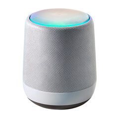Smart Speaker with Colorful LED Light Ring audio device cutout png isolated on a transparent background