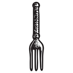 Mystical Engraved Fork Symbol, Occult Ritual Tool, Esoteric Kitchen Witchcraft Art