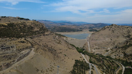 Aerial View of the Ancient City of Pergamon with Historical Ruins
