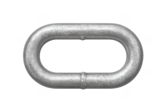 Single metal chain link connecting strength and security