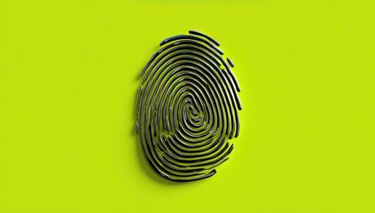 3D Fingerprint on Lime Green Background