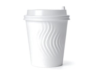 Single white disposable coffee cup