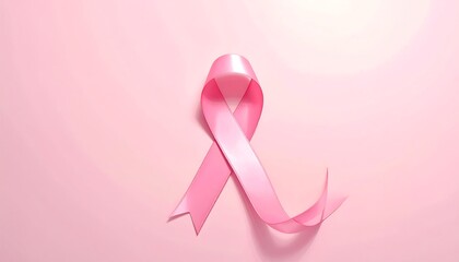 Pink ribbon on a pink background