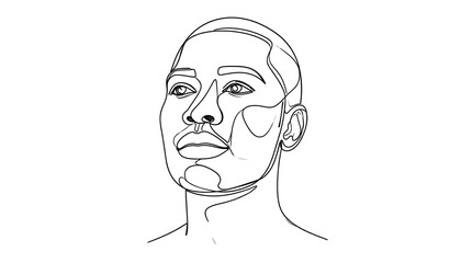 Single-line portrait of a person