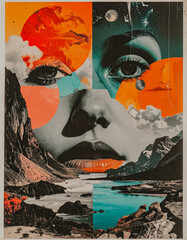 woman with landscape portrait face