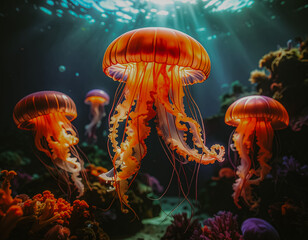jelly fish in the aquarium