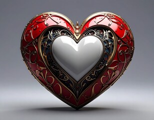 Ornate heart-shaped container