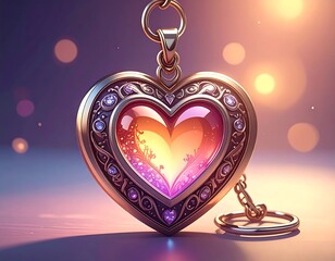 Ornate heart-shaped pendant