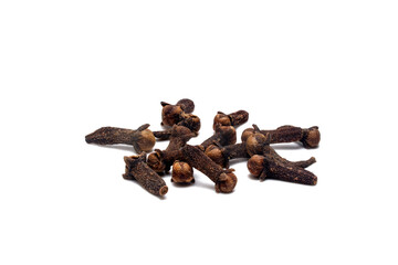 Organic Dried Cloves Spice Seeds on White Background