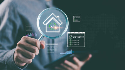 Digital property inspection and mortgage approval with data-driven analysis. Perfect for real estate verification, housing valuation, and smart investment strategies in the financial sector.