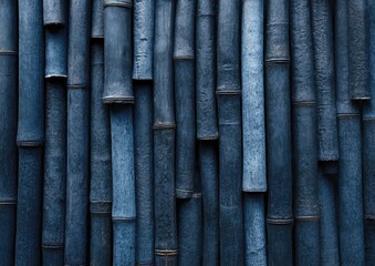 Fototapeta premium Close-up of dark blue bamboo stalks