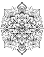 Intricate black and white mandala design (2)