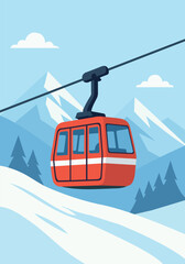 cable car on ski resort