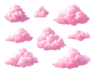 Romantic Pastel Pink Cloud Shapes Transparent PNG
