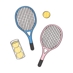 テニス道具のイラスト