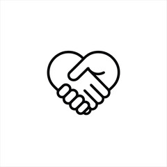 Heart Shape Formed by Two Shaking Hands Icon handshake