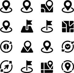 Location and Navigation Icons Set marker