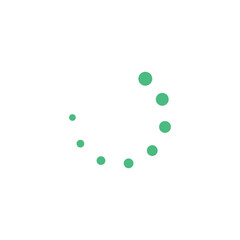 Green Circular Loading Spinner Icon on White Background. Vector Illustration. 
