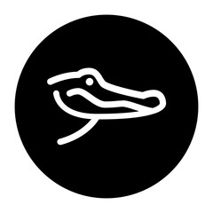 black and white illustration of crocodile icon