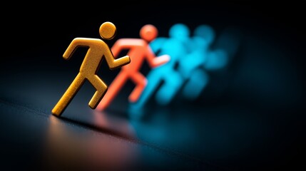 Dynamic Pace: A vivid depiction of dynamic momentum and team synchronization, showcasing a sequence of silhouetted figures.