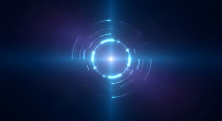 Modern cyber glowing blue circle visualization