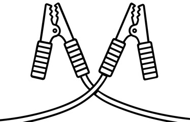 Car jumper cables with clamps, automotive battery booster wires for emergency start and power connection