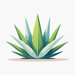 Fototapeta premium Green and Blue Agave Plant Illustration