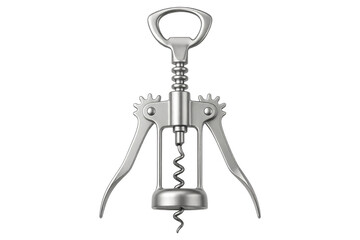 Metal wing corkscrew opener for wine bottles