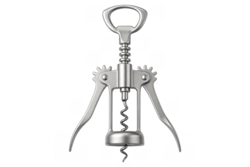 Metal wing corkscrew opener for wine bottles
