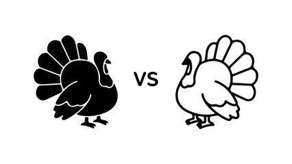 Turkey Silhouette Versus Outline A Thanksgiving Comparison.