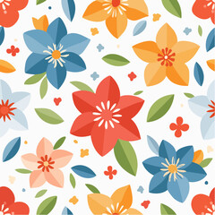 Colorful Floral Pattern Seamless Design
