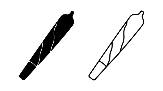Two black and white marijuana joint images.