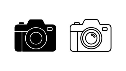 Two camera icons one black and one outline style.