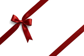 Luxurious Red Satin Ribbon and Bow Vector
