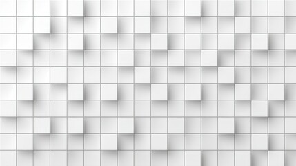 Fototapeta premium Abstract White 3D Square Grid Pattern with Subtle Shadow and Texture Clean Minimalist Design for Background Graphic Resource Targets 150 Character Count