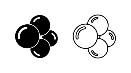 Two Clusters of Bubbles Black and White Illustrations.