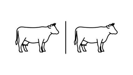 Two cows side by side illustration showing dairy cattle outline.