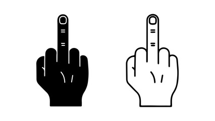 Two hands giving the middle finger in black and white.